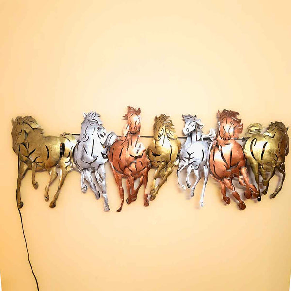 7 Running Horse Wall Hanging- Apkamart #color_Brown