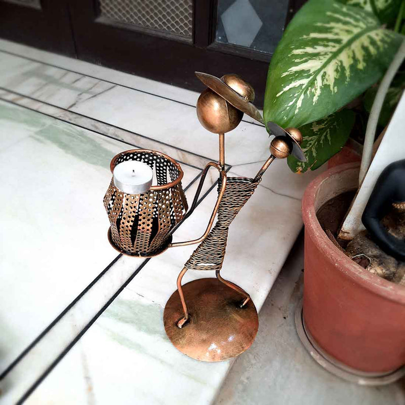 Candle Stand | Decorative Tealight Candle Holders - Men Design -16 Inch - ApkaMart