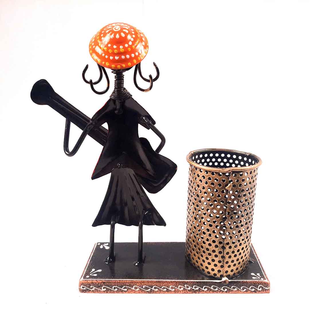 Musician Figurine Design Pen Holder for Table Decor & Gifts - 8 Inch - ApkaMart