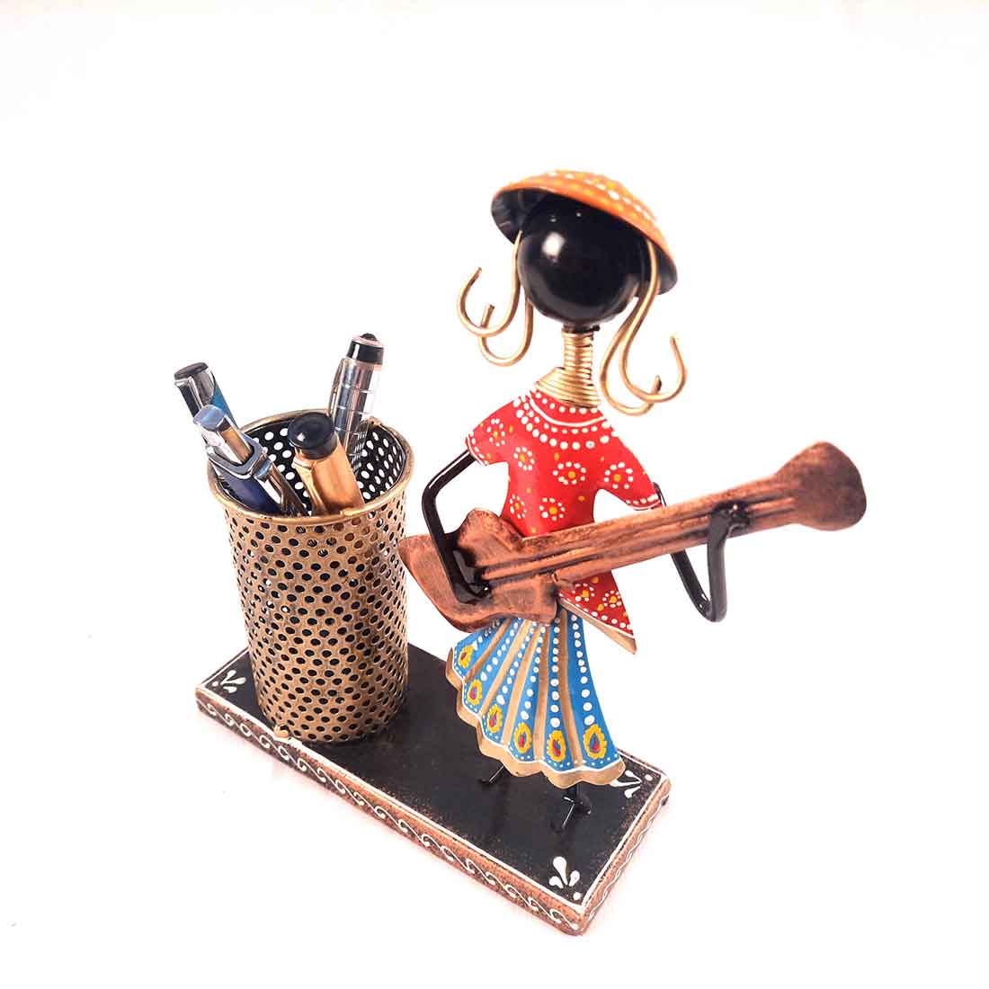 Musician Figurine Design Pen Holder for Table Decor & Gifts - 8 Inch - ApkaMart