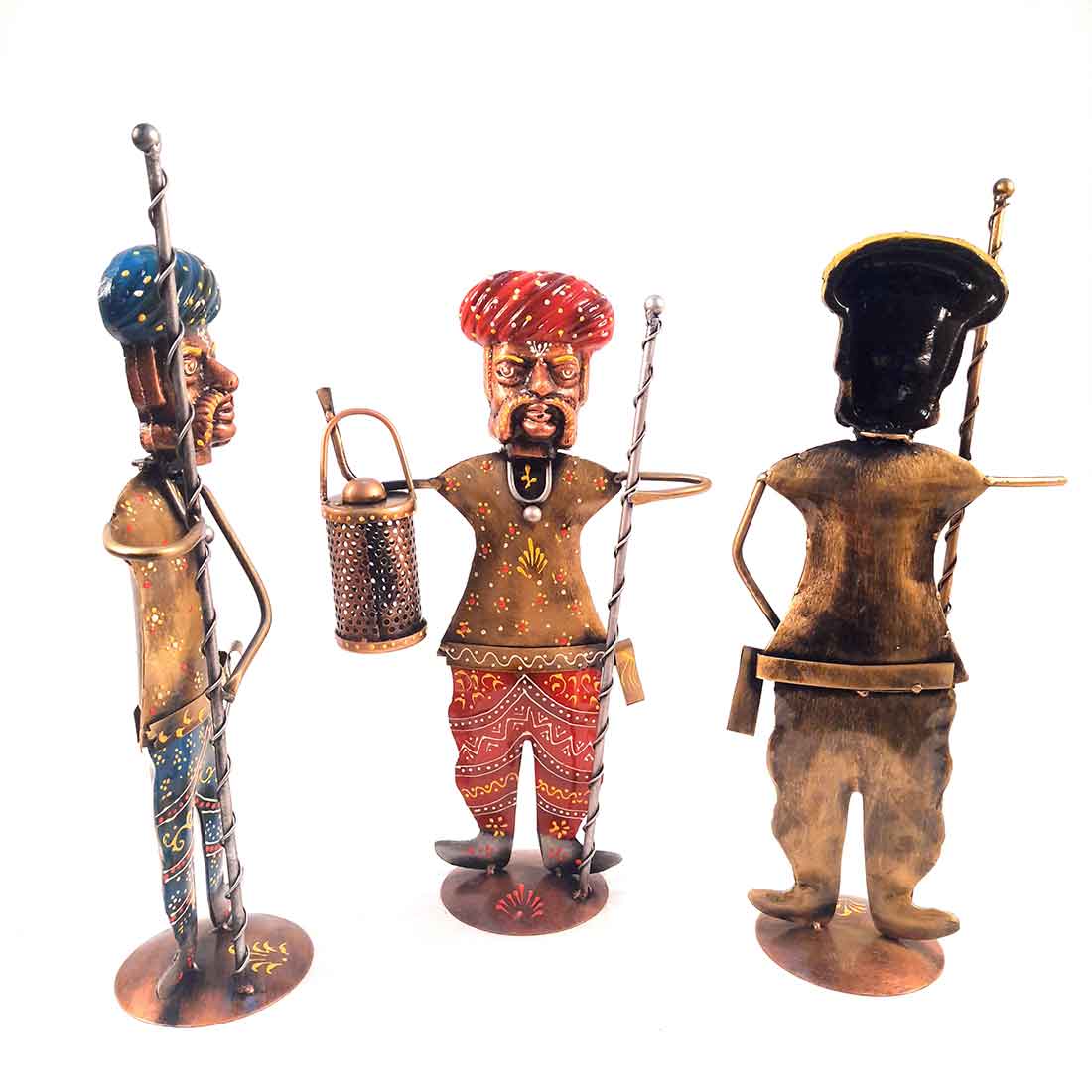 Village Men - Human Figurine - Unique Showpiece for Living Room - 15 Inch-Set of 3 - ApkaMart