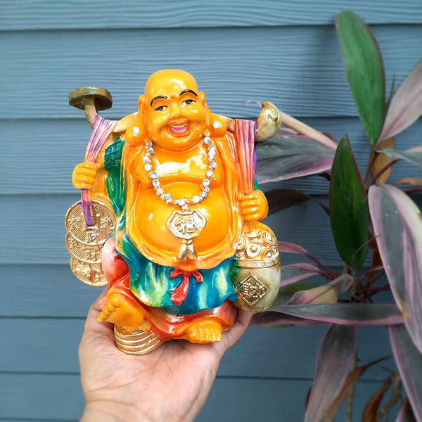 Laughing Buddha Showpiece | Vastu Feng Shui Items - for Good Luck & Success - 8 Inch - ApkaMart