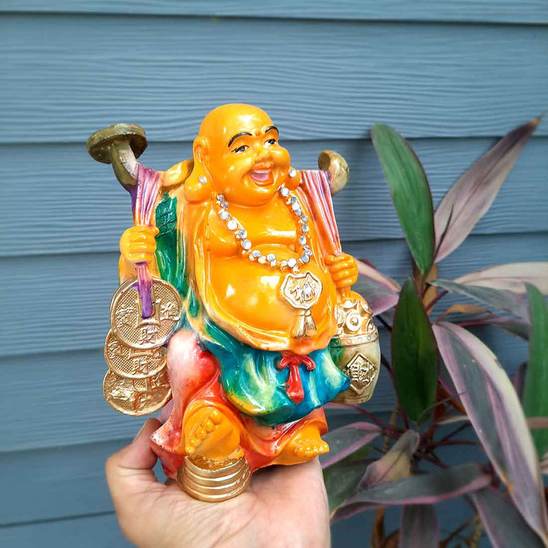 Laughing Buddha Showpiece | Vastu Feng Shui Items - for Good Luck & Success - 8 Inch - ApkaMart