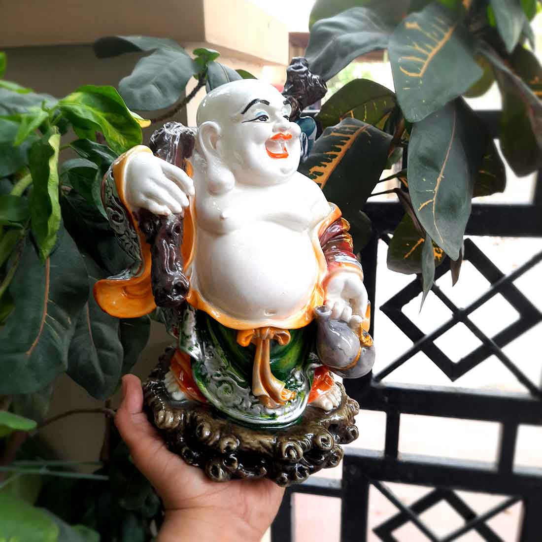 Laughing Buddha Statue - for for Money, Wealth, Good Luck, & Gift - 11 Inch - ApkaMart