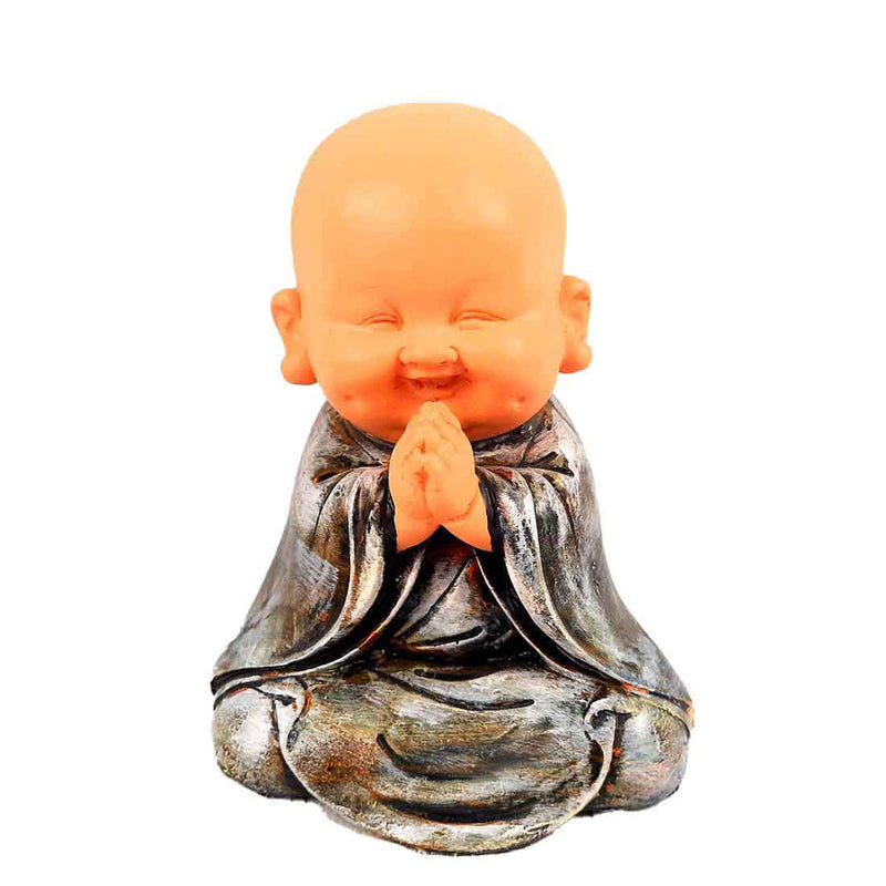 Baby Monk Showpiece - for Home  & Garden Decor - 10 Inch - Set of 3 - ApkaMart