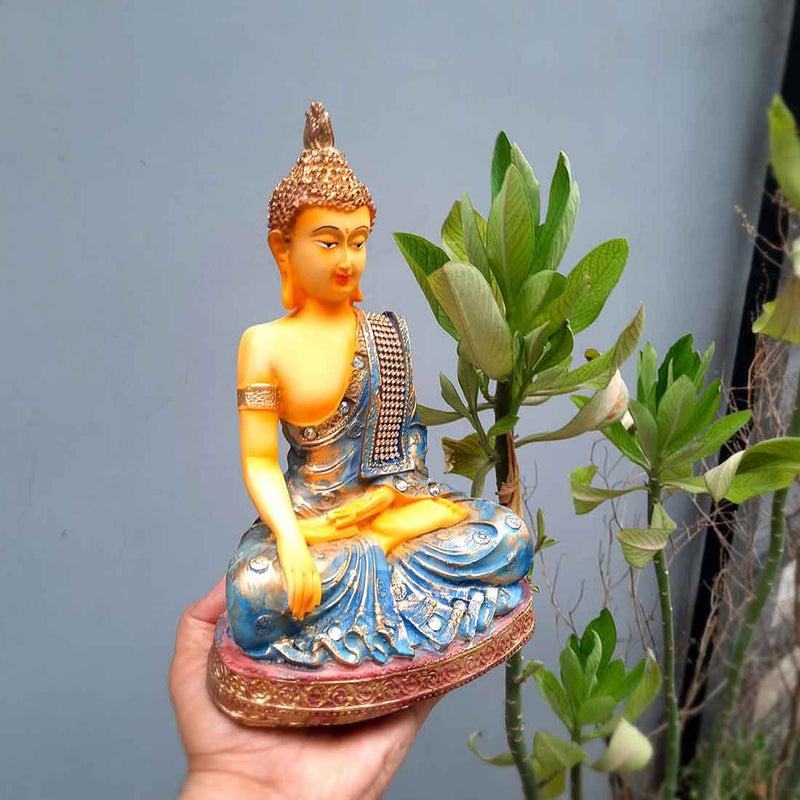 Meditating Buddha Statue - for Living Room & Office Decor - 10 Inch - ApkaMart