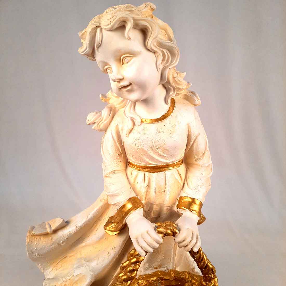 Lady with Basket Showpiece - Lady Figurines - For Table Decor & Living Room - 17 inch - ApkaMart
