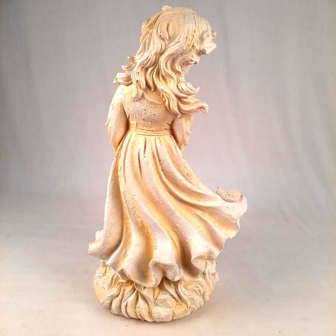 Lady with Basket Showpiece - Lady Figurines - For Table Decor & Living Room - 17 inch - ApkaMart