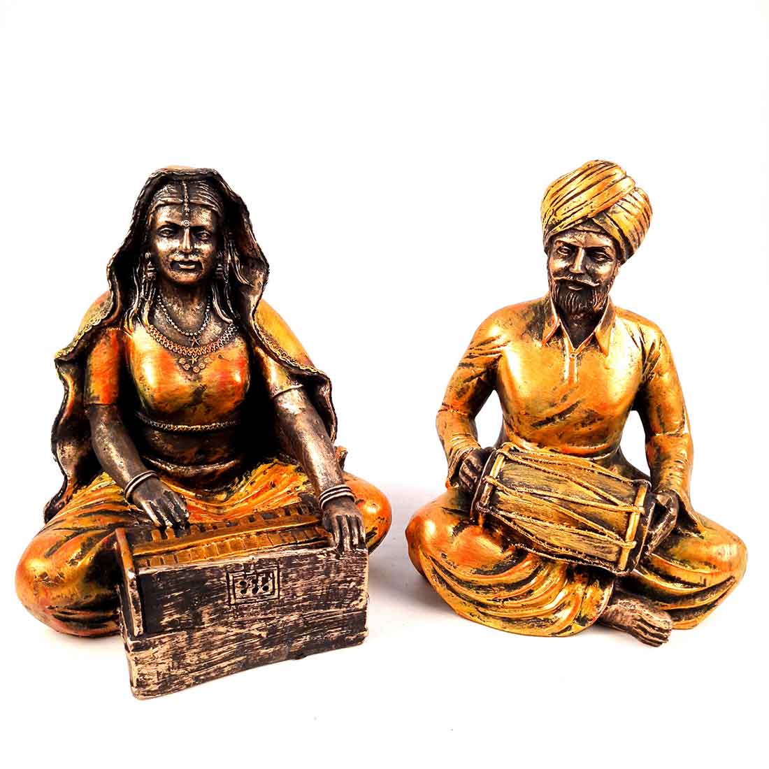Couple Musician Showpiece - Human Figurine - For Living Room & Gifts - 11 Inch - Set of 2 - ApkaMart