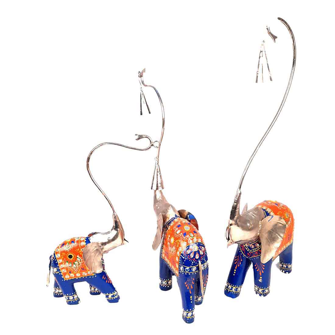Elephant Showpiece | Animal Figurine - For Table Decor & Gifts - 21 Inch -Set of 3 - ApkaMart