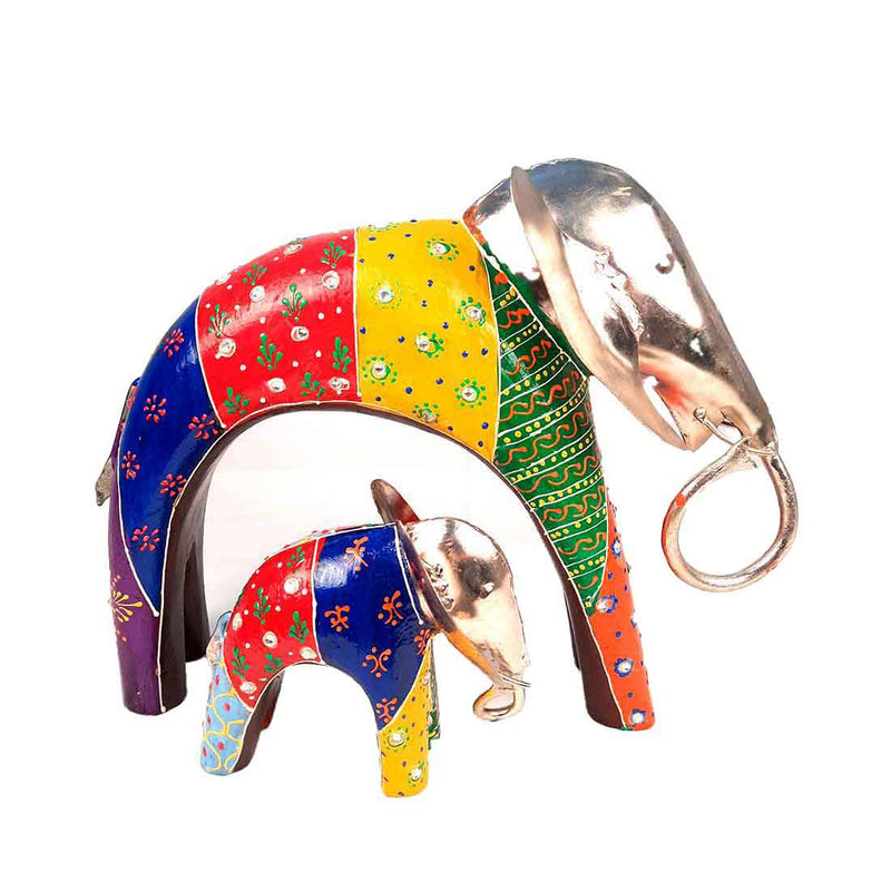 Elephant Decorative Showpiece - For Table Decor & Gifts - 10 Inch - Set of 2 - ApkaMart