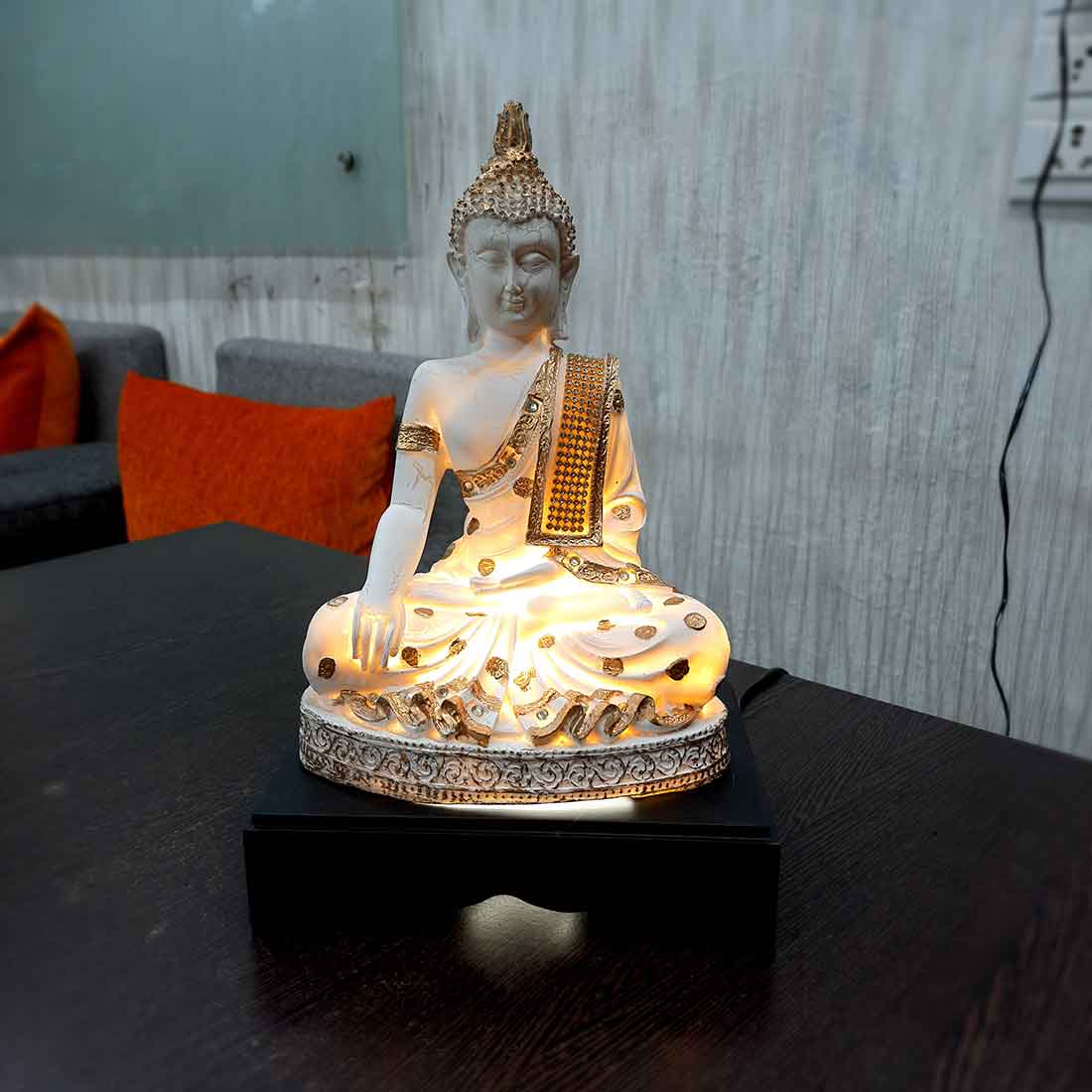 LED Buddha Showpiece - for Blessing & Good Luck - 12 Inch - ApkaMart