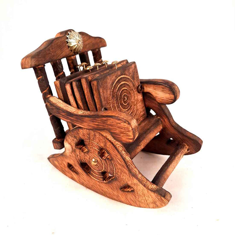 Wooden Serving Tray & Wooden Tea Coaster Set - Combo Set of 2 - ApkaMart