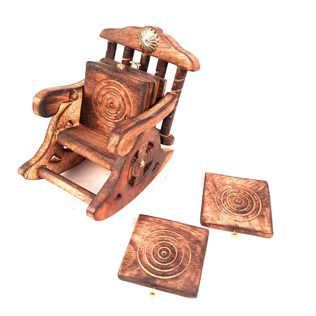 Wooden Serving Tray & Wooden Tea Coaster Set - Combo Set of 2 - ApkaMart