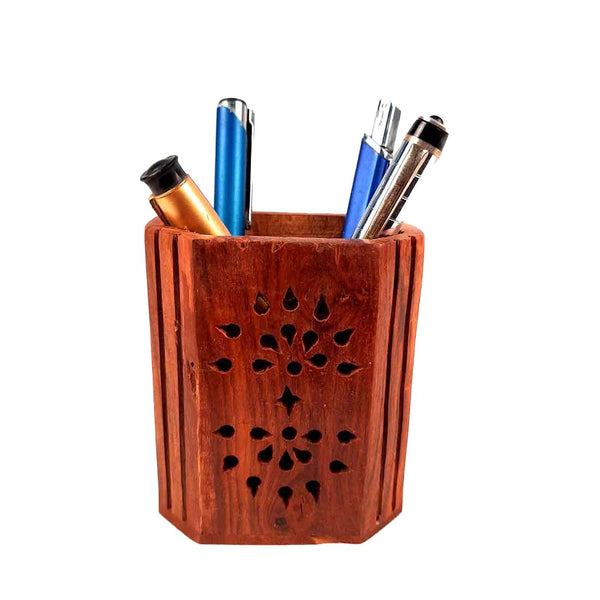 Wooden Pen Holder | Desk Organizer | Multipurpose Holder - for Office Desk - 4 Inch - ApkaMart