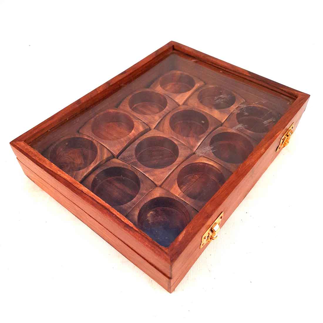 Masala Box - Spice Box with Glass Lid - for Kitchen & Table Top - 10 Inch - ApkaMart