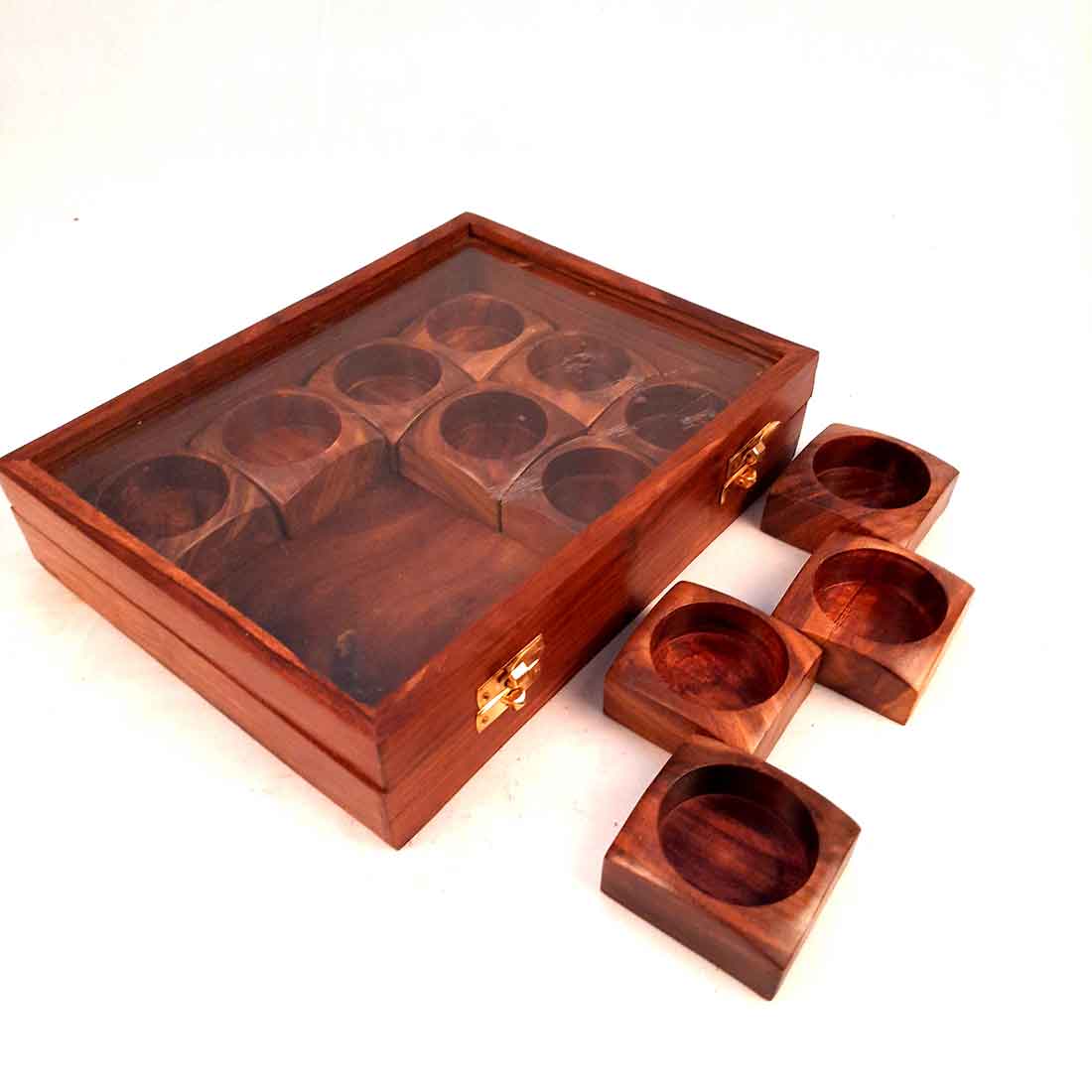 Masala Box - Spice Box with Glass Lid - for Kitchen & Table Top - 10 Inch - ApkaMart