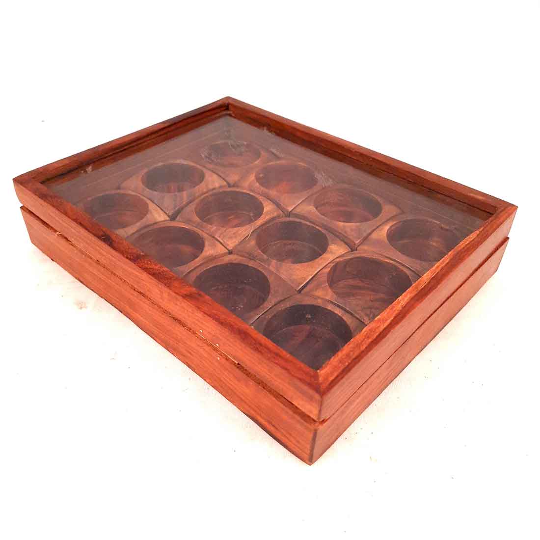 Masala Box - Spice Box with Glass Lid - for Kitchen & Table Top - 10 Inch - ApkaMart