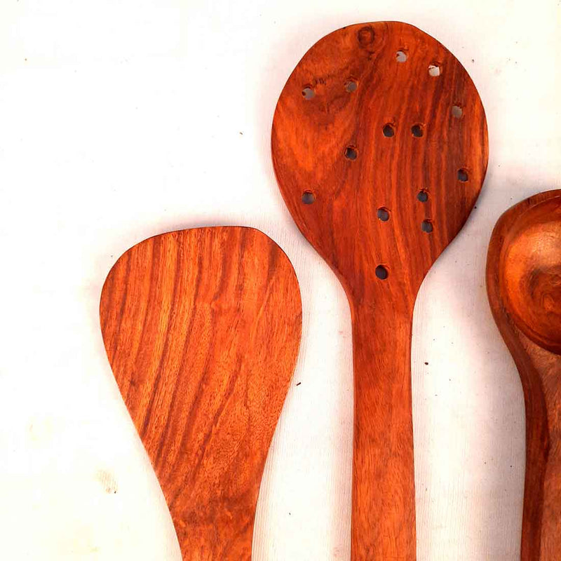 Wooden Spoons - For Non-stick Cookware Cooking & Serving - 12 Inch - Set of 6 - ApkaMart