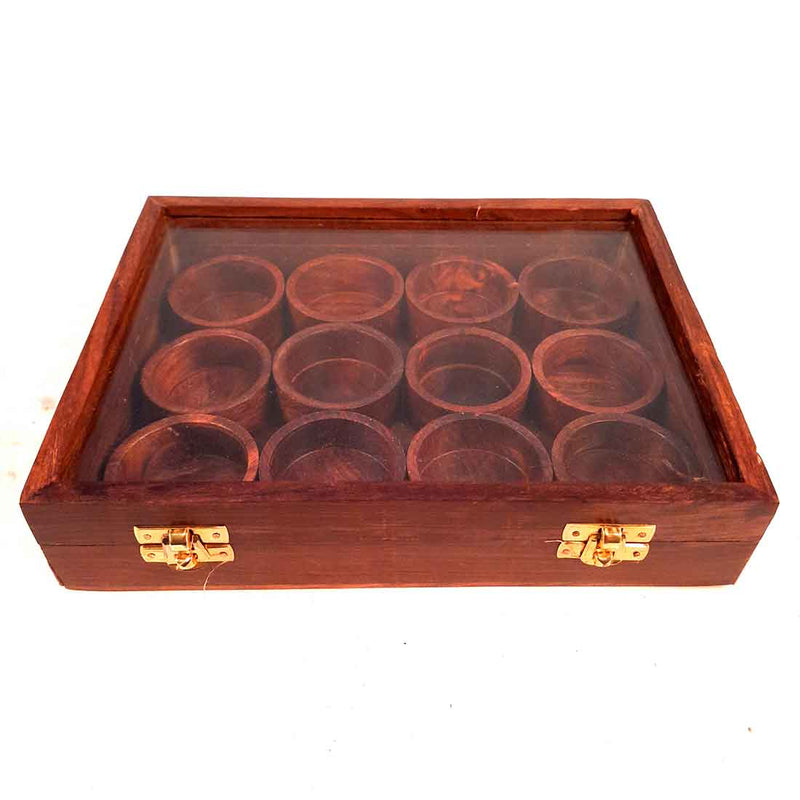 Spice Storage Box - Spice Container with Glass Lid - for Kitchen & Table Top - 10 Inch - ApkaMart