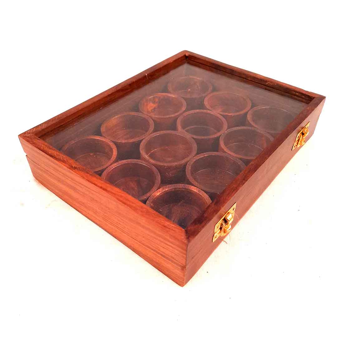 Spice Storage Box - Spice Container with Glass Lid - for Kitchen & Table Top - 10 Inch - ApkaMart