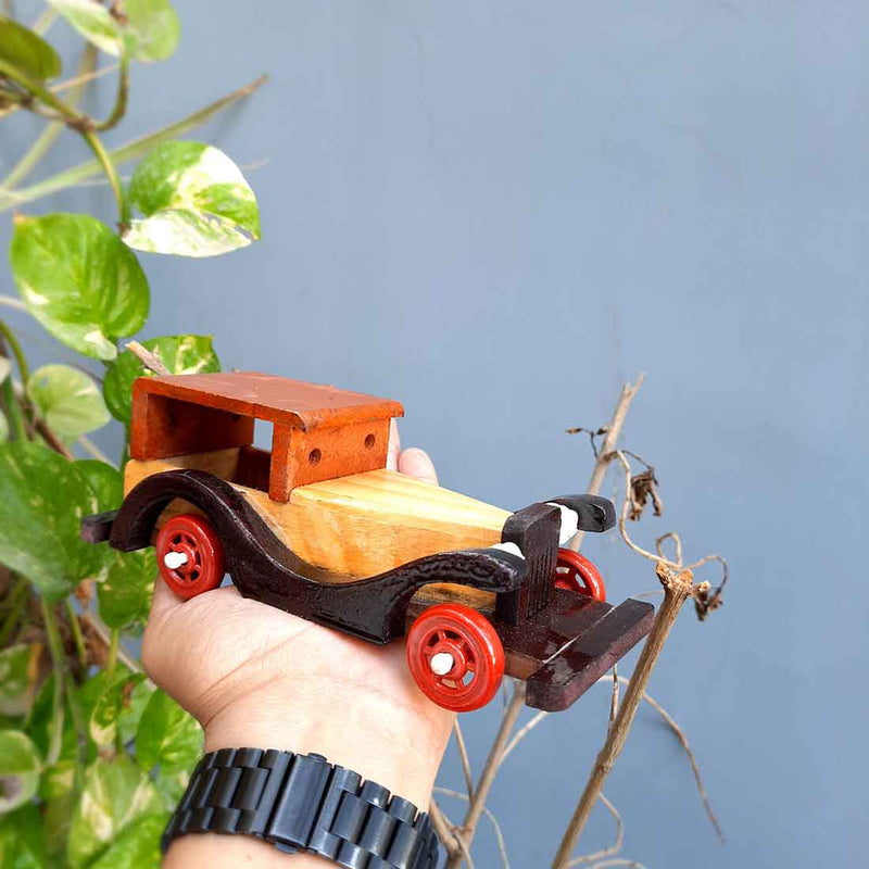 Wooden Vintage Car Showpiece - For Table Decor & Gifts  - 8 Inch - ApkaMart