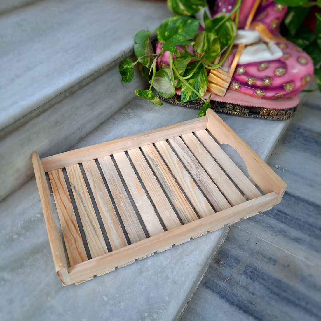 Decorative Trays for Wedding | Wooden Tray - 12 Inch - ApkaMart
