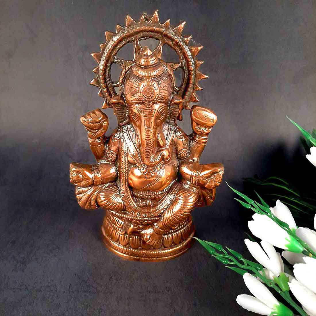 Ganpati Statue - Ganesh Murti - for Pooja & Home Decor - 11 Inch - ApkaMart