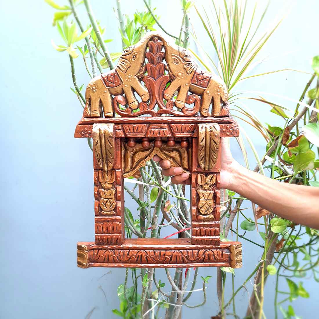 Wall Decor Elephant Jharokha - For Home Decor & Gifts - 18 Inch - ApkaMart