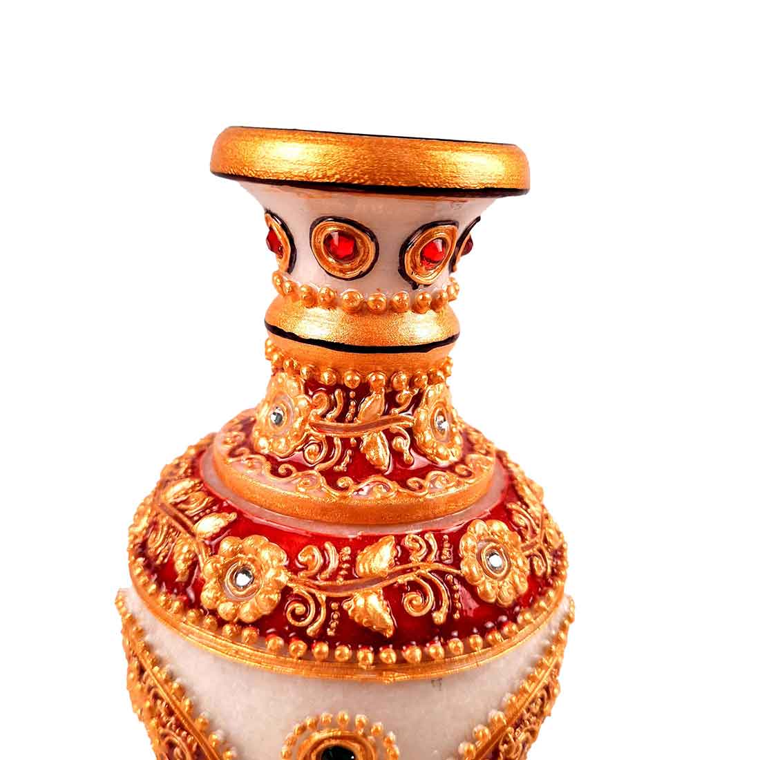 Marble Flower Vase | Decorative Flower Pot - For Living Room & Home Decor - 6 Inch - ApkaMart