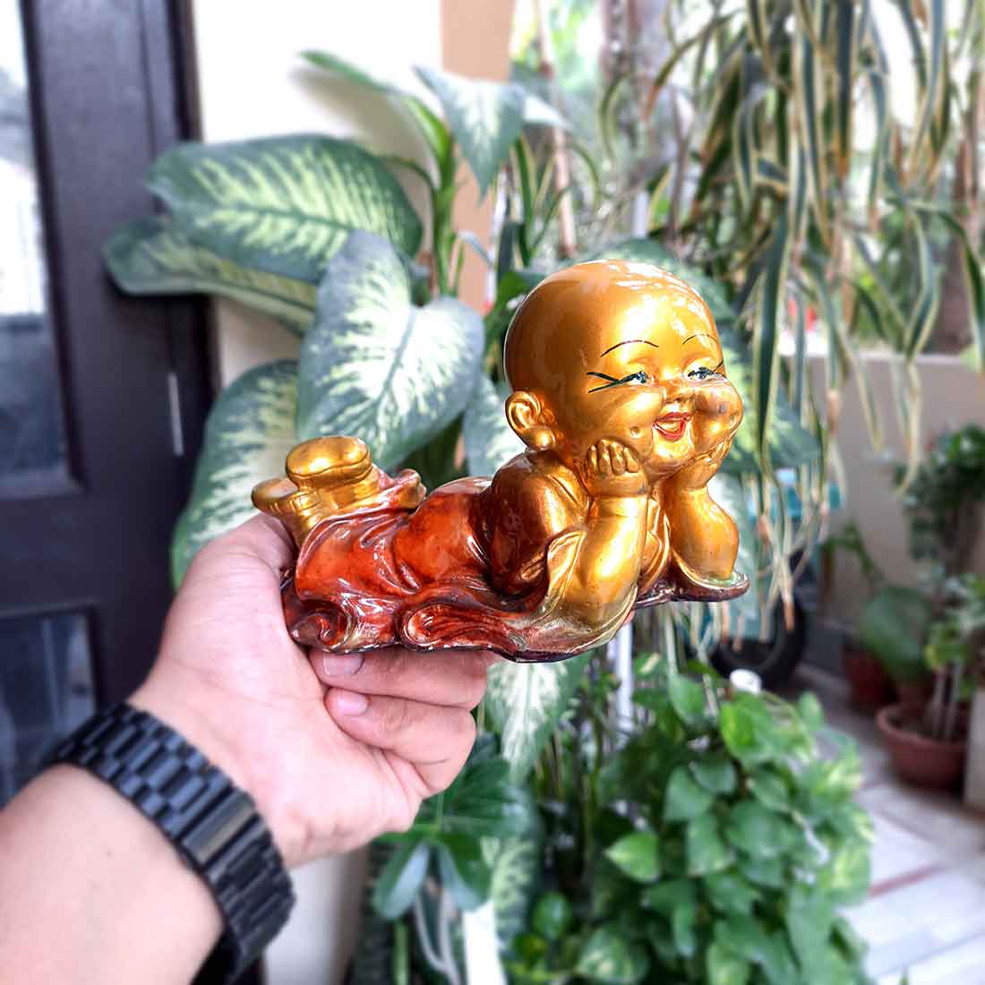 Baby Monk Showpiece - for Home  & Garden Decor - 6 Inch - ApkaMart