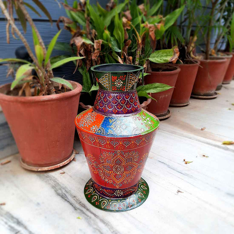 Metal Vase | Flower Vase For Living Room - 15 Inch - ApkaMart