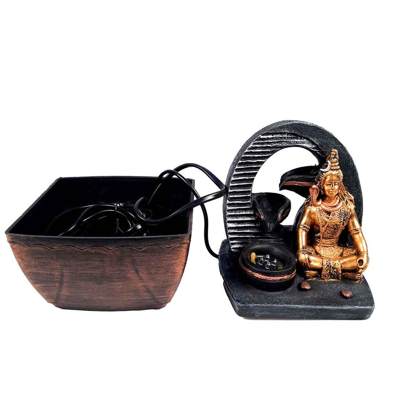 Lord Shiva LED Water Fountain Showpiece - For Table Decor & Living Room - 8 inch - ApkaMart