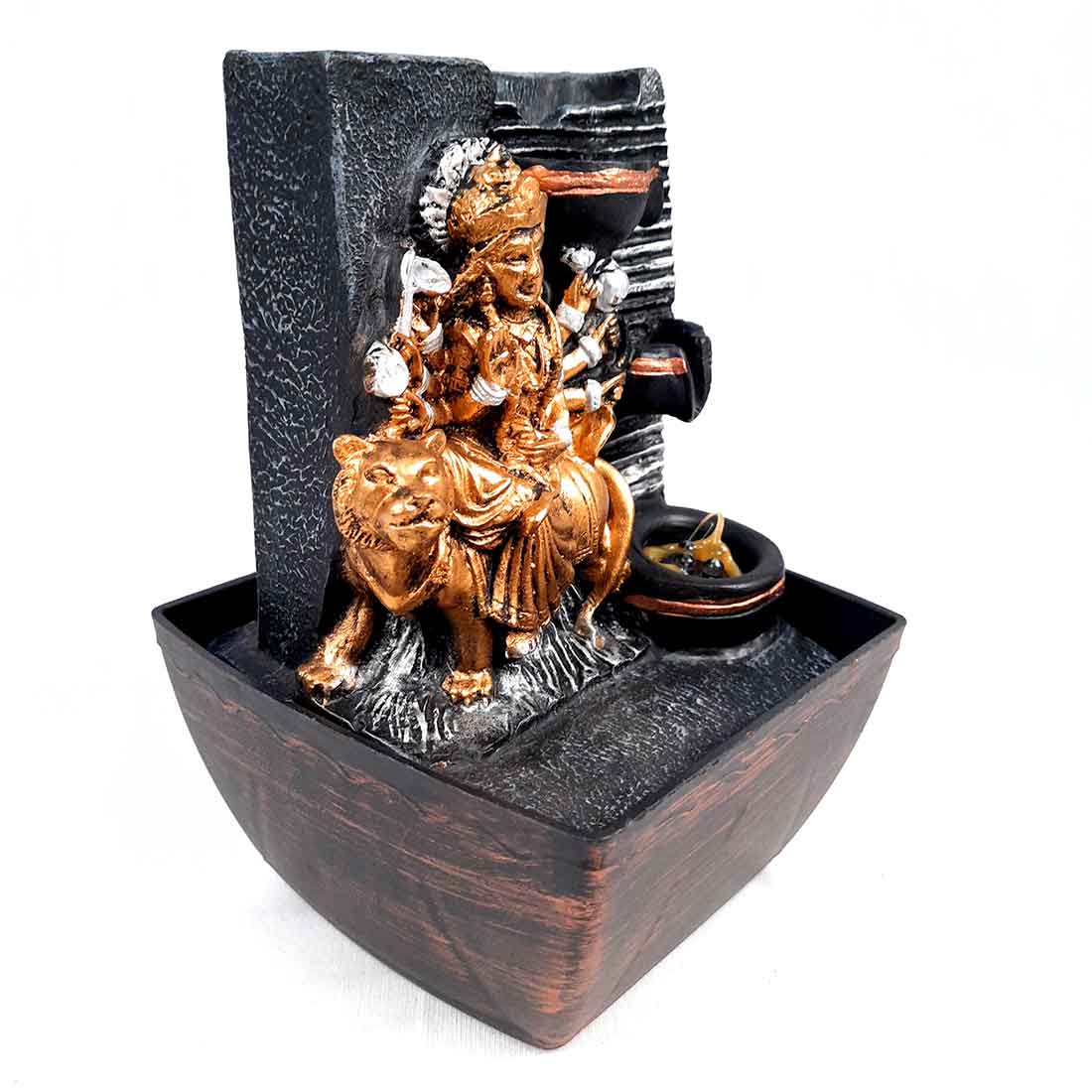 Indoor Water Fountain - Durga Maa LED Water Fountain - for Table Top & Office Decor - 8 Inch - ApkaMart