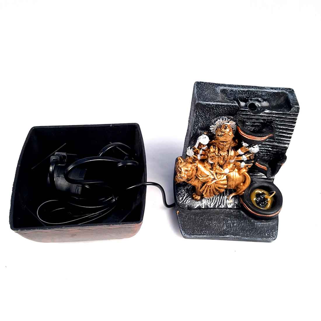 Indoor Water Fountain - Durga Maa LED Water Fountain - for Table Top & Office Decor - 8 Inch - ApkaMart