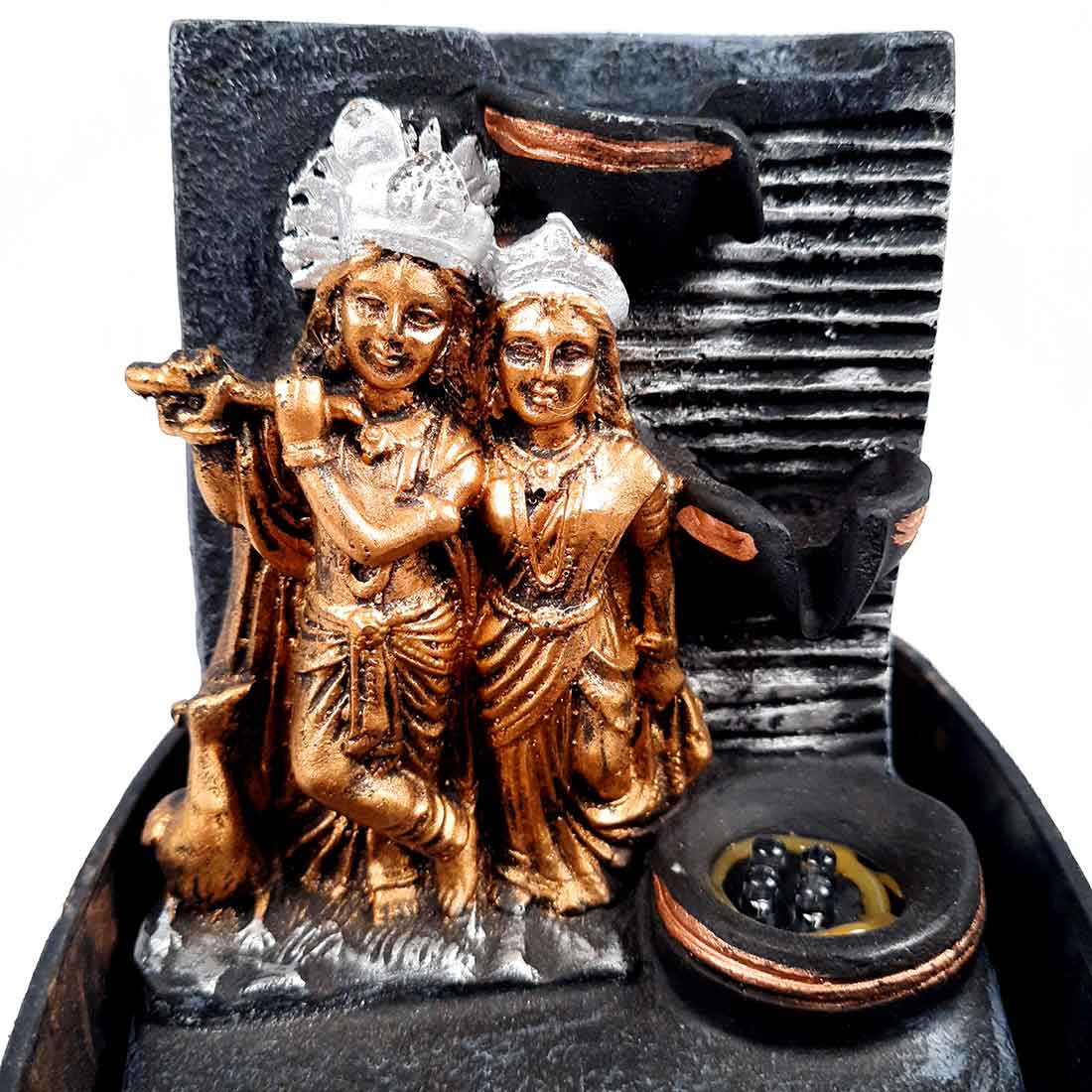 Indoor Water Fountain - Radha Krishna Water Fountain - for Table Top & Office Decor - 7 Inch - ApkaMart