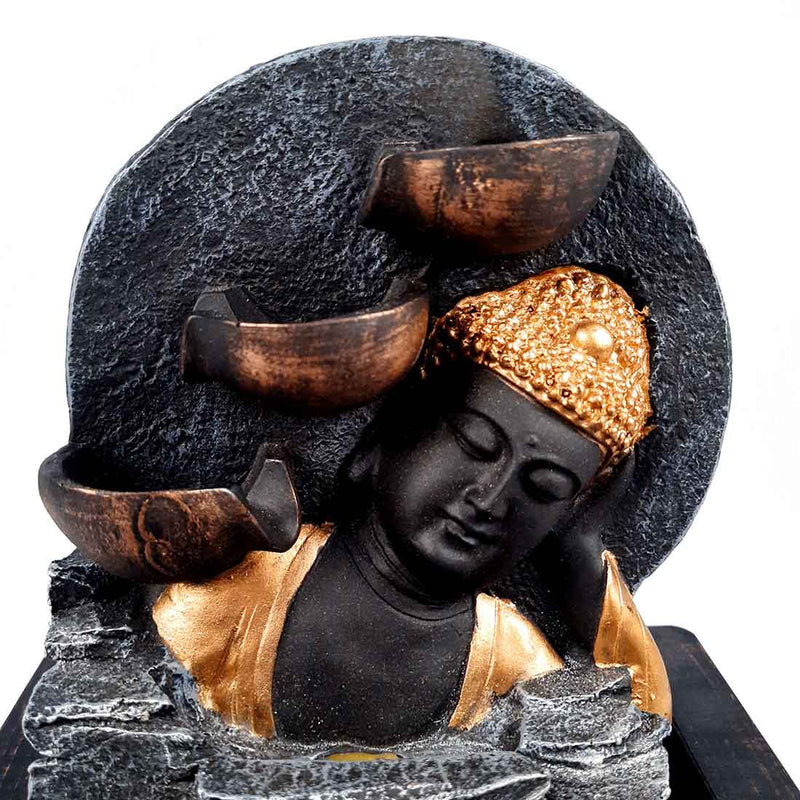 Indoor LED Water Fountain - Buddha Statue - For Vastu & Home Decor - 10 Inch - ApkaMart