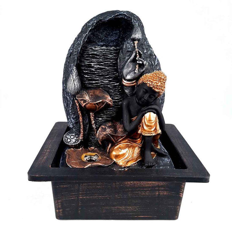 Indoor Water Fountain with Buddha Statue | Table Water Fountain - For Vastu & Home Decor - 11 Inch - ApkaMart