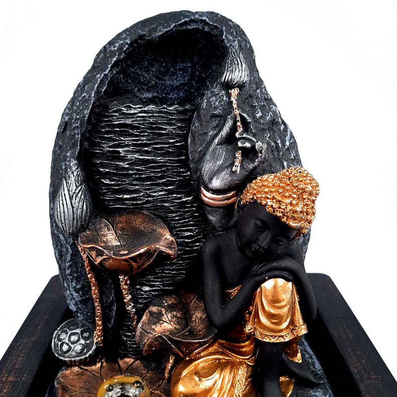 Indoor Water Fountain with Buddha Statue | Table Water Fountain - For Vastu & Home Decor - 11 Inch - ApkaMart