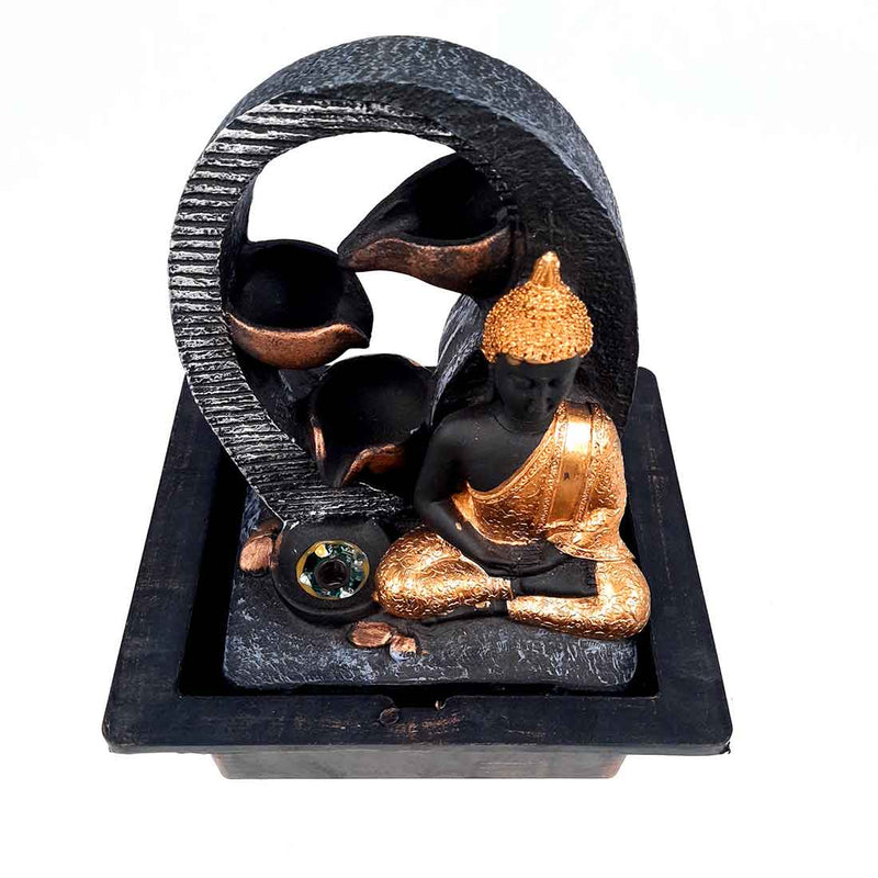 Water Fountains with LED Lights | Buddha Design - For Tabletop, Living Room, Garden & Home Decoration -10 Inch - ApkaMart