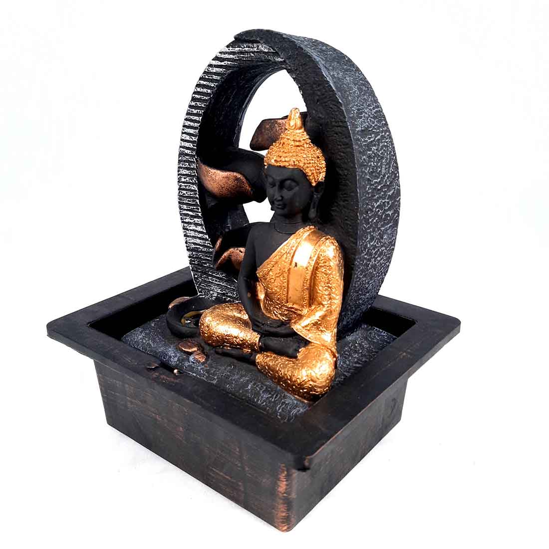 Water Fountains with LED Lights | Buddha Design - For Tabletop, Living Room, Garden & Home Decoration -10 Inch - ApkaMart