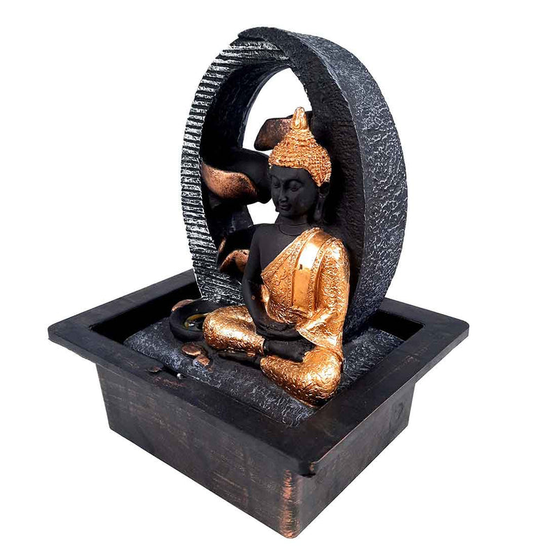 Water Fountains with LED Lights | Buddha Design - For Tabletop, Living Room, Garden & Home Decoration -10 Inch - ApkaMart