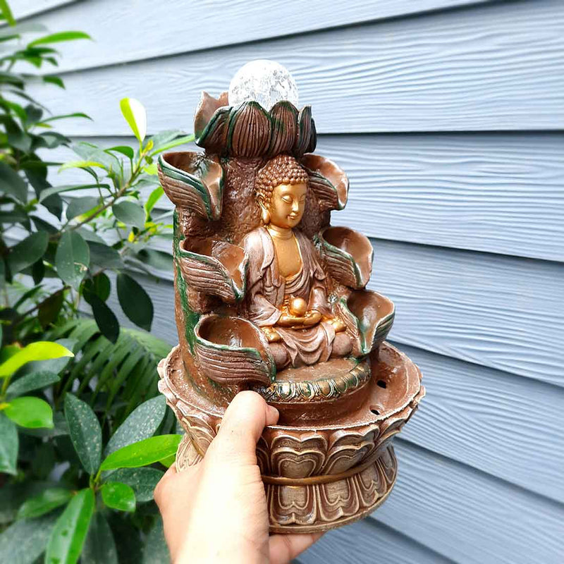 Buddha Statue Decorative Water Fountain -  for Outdoor Living Room Garden - 12 Inch - ApkaMart