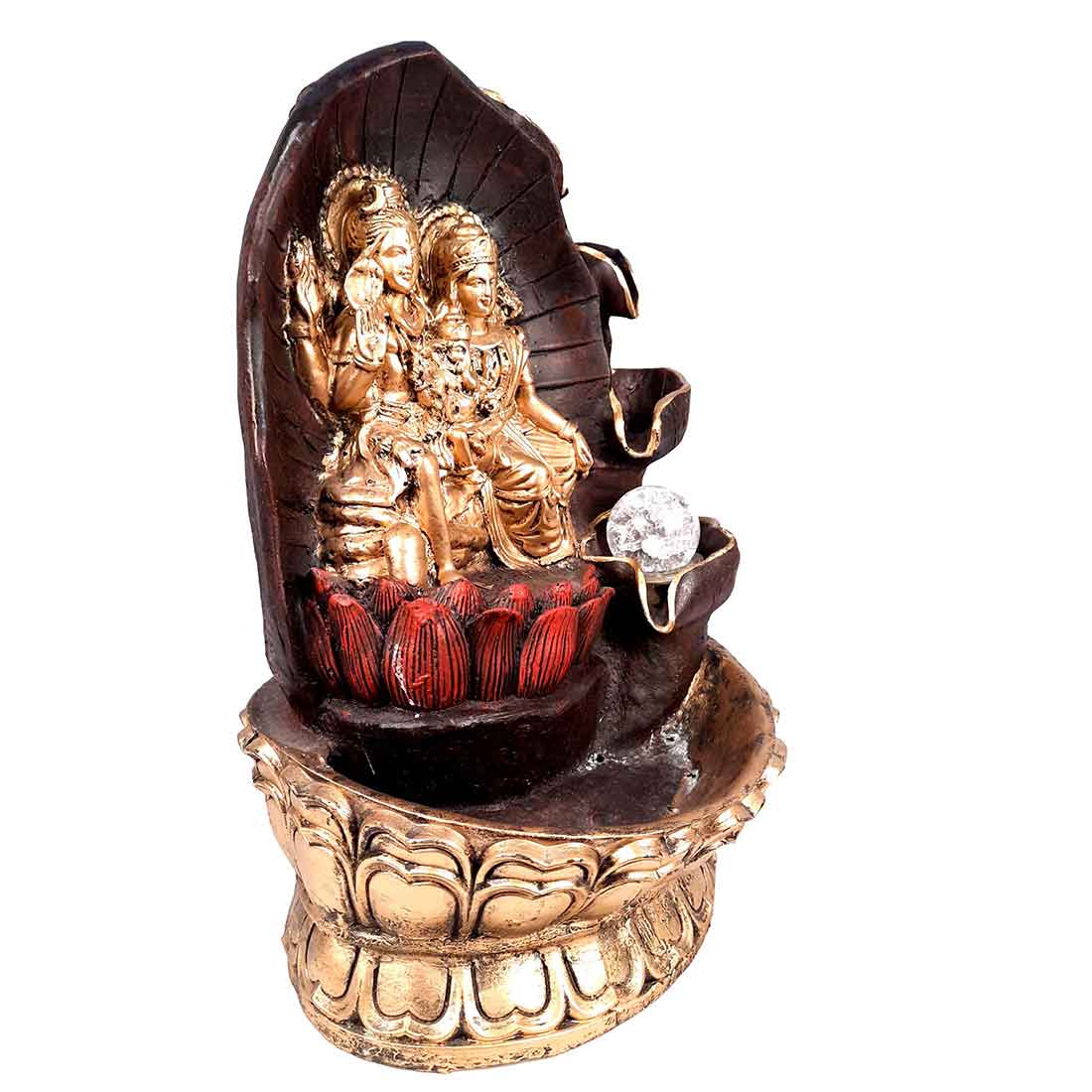 Table Water Fountains with LED Lights | Shiv Parvati  Statue with Water Fountain - For Tabletop, Living Room, Garden & Home Decoration -16 Inch - ApkaMart
