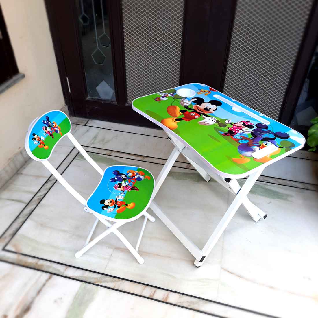 Kids Study Table Chair Set - Mickey Mouse Design - for Arts & Craft | Reading | Home Work - ApkaMart