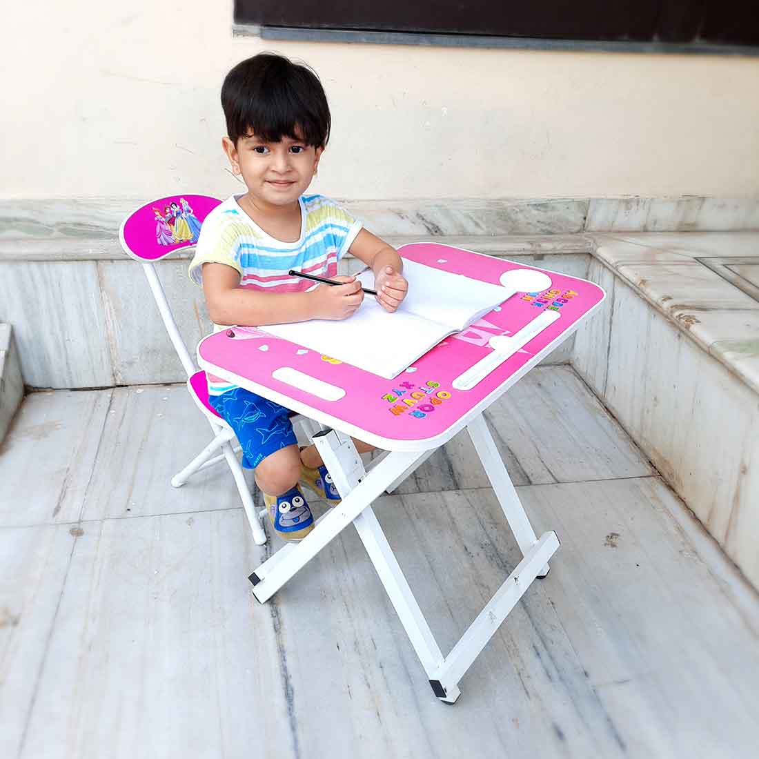 Foldable study table 2024 and chair set