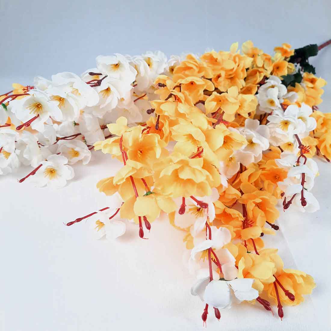 Artificial Flowers Bunch- Apkamart #color_White & Yellow