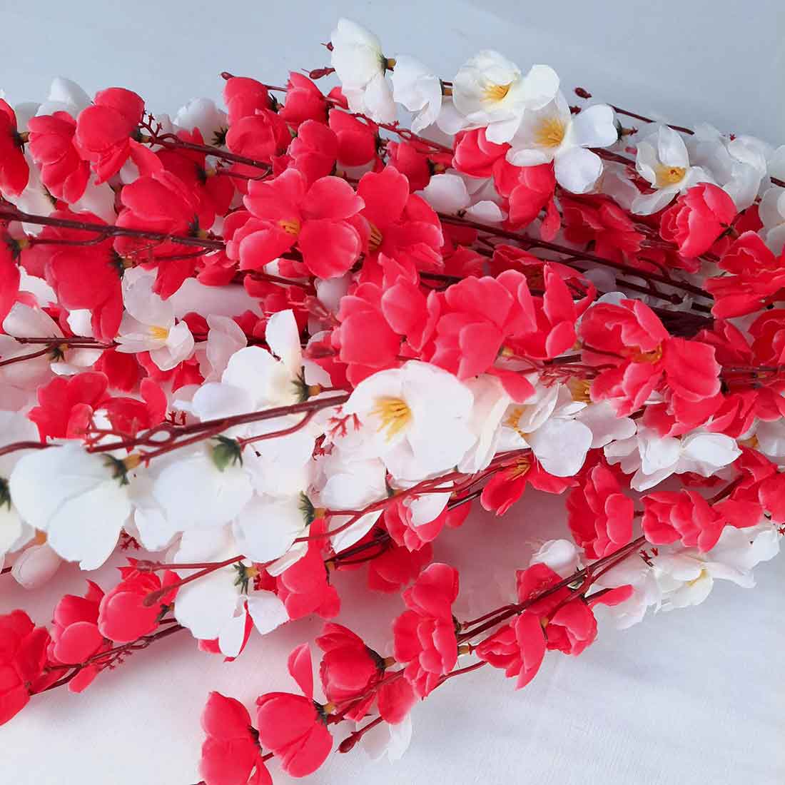 Artificial Flowers Bunch- Apkamart #color_White & Dark Pink