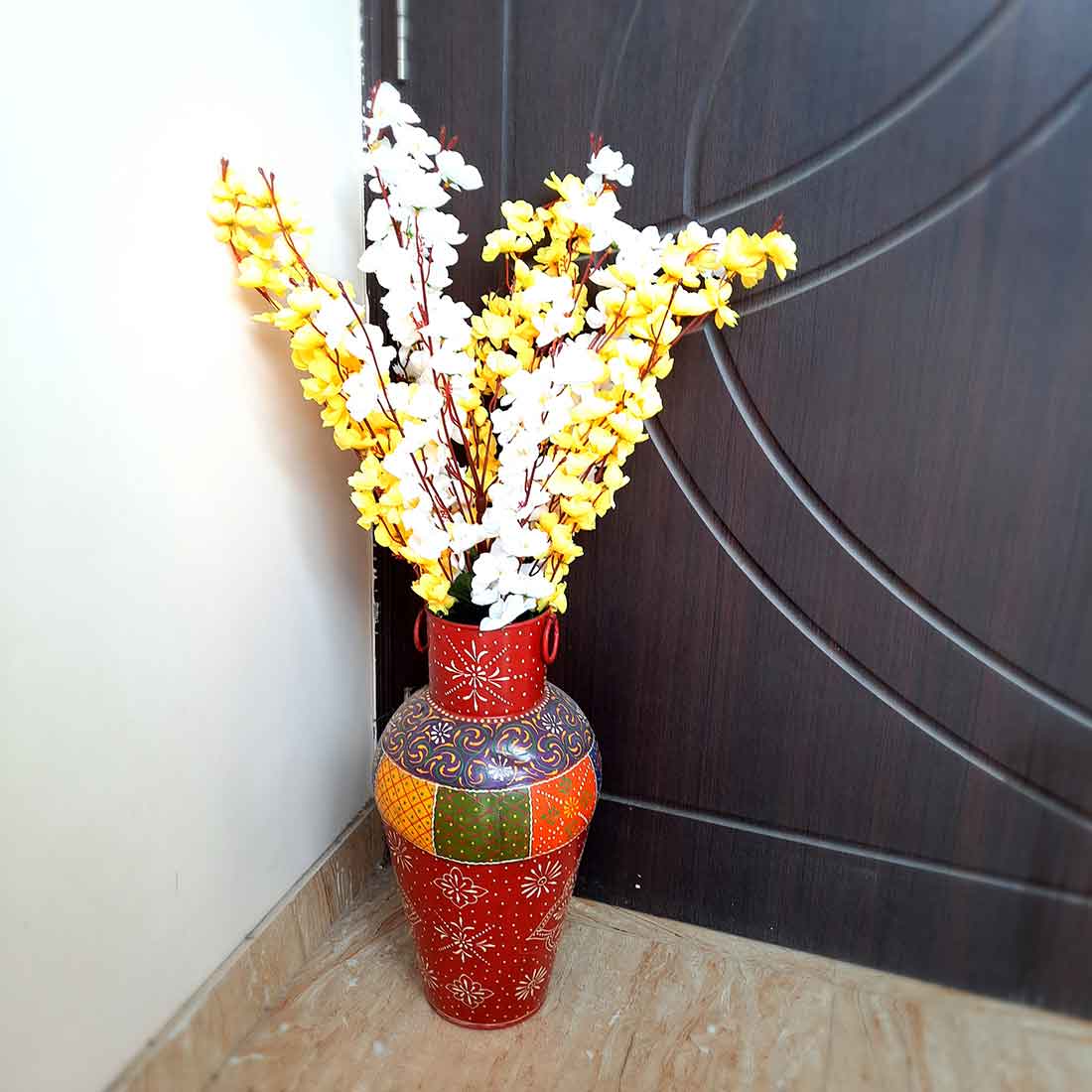 Artificial Flowers Bunch- Apkamart #color_White & Yellow