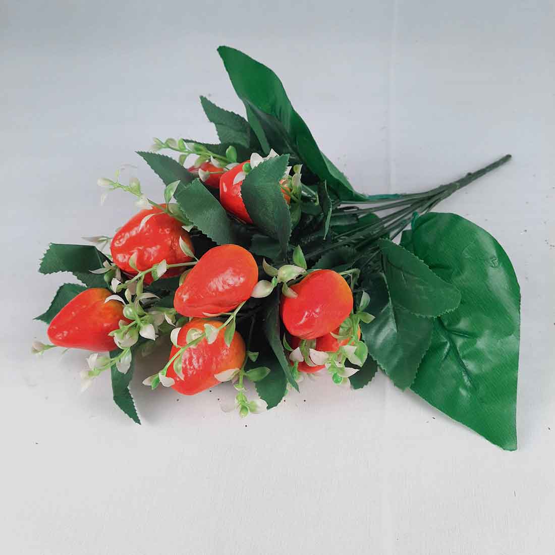 Artificial Fruit Tree Plant Bunch- Apkamart #color_Strawberry Red